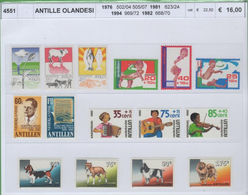 Francobolli Antille Olandesi Anni 1976-1981-1982-1994 Varie emissioni