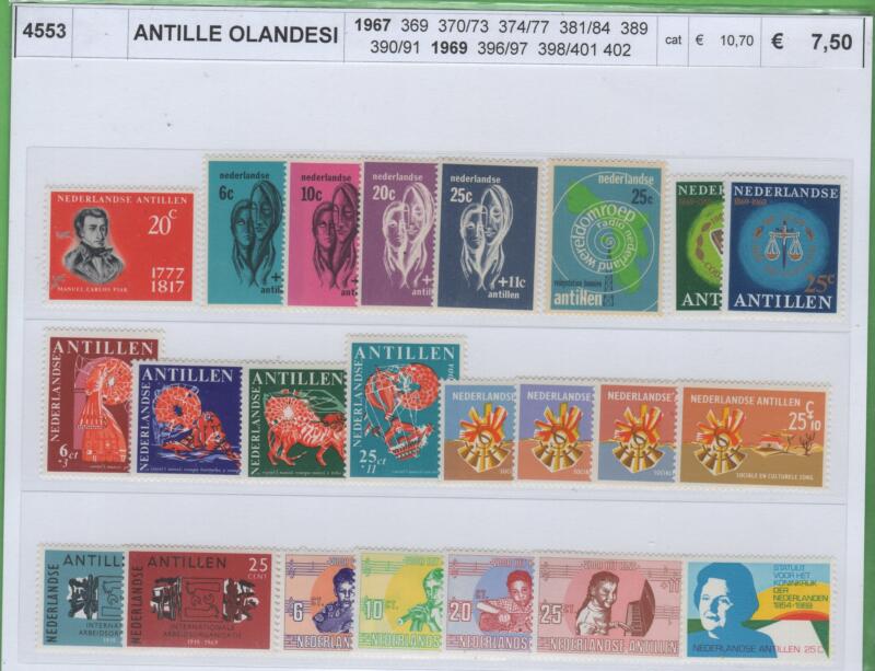 Francobolli Antille Olandesi Anni 1967-1969 Varie emissioni