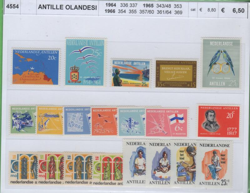Francobolli Antille Olandesi Anni 1964-1965-1966 Varie emissioni