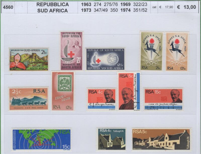 Francobolli Sudafrica Anni 1963-1969-1973-1974 Varie emissioni