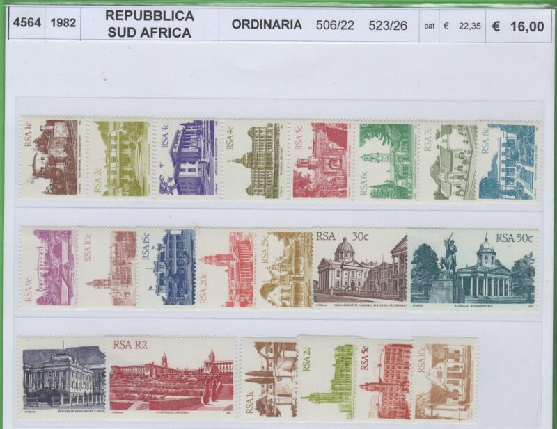 Francobolli Sudafrica Anno 1982 Serie ordinaria