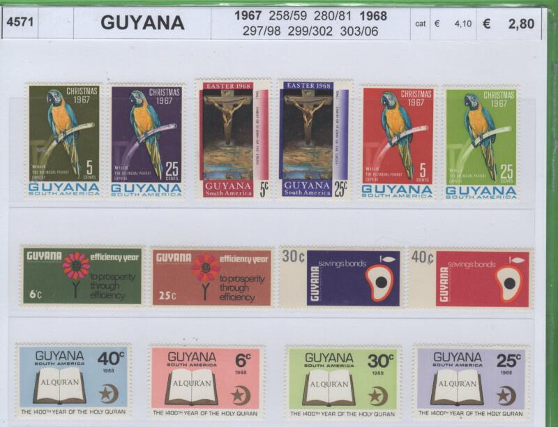 Francobolli Guyana Anni 1967-1968 Varie emissioni