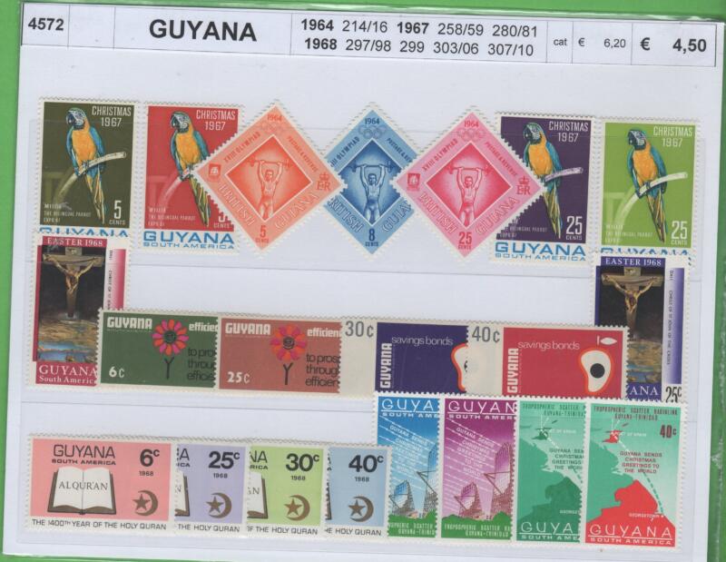 Francobolli Guyana Anni 1964-1967-1968 Varie emissioni