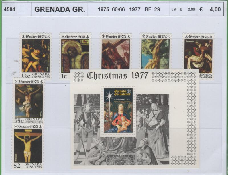 Francobolli e foglietto Grenada e Grenadines Anni 1975-1977 Natale