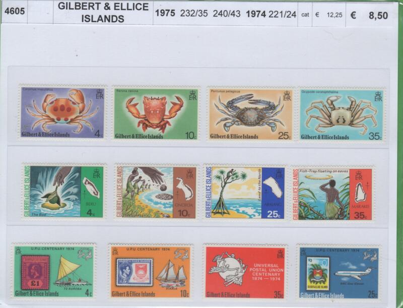 Francobolli Isole Gilbert e Ellice Anni 1974-1975 Varie emissioni