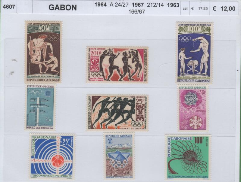 Francobolli Gabon Anni 1963-1964-1967 Varie emissioni
