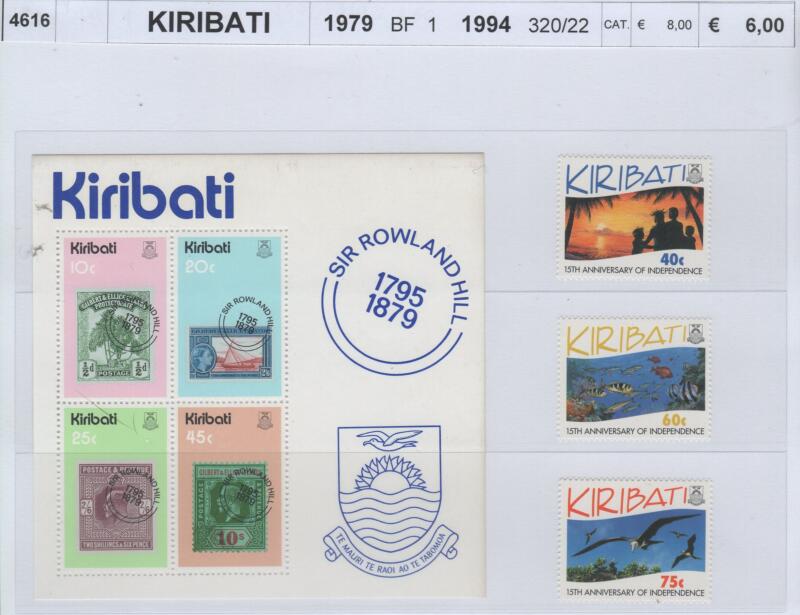 Francobolli e foglietto Kiribati Anni 1979-1994 Varie emissioni