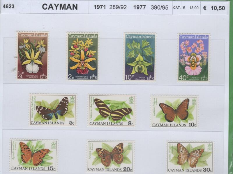 Francobolli Isole Cayman Anni 1971-1977 Varie emissioni