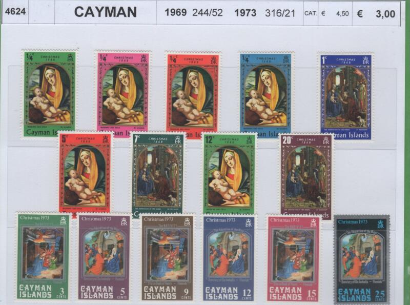 Francobolli Isole Cayman Anni 1969-1973 Natale