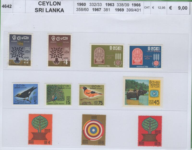 Francobolli Ceylon Anni 1960-1963-1966-1967-1969 Varie emissioni