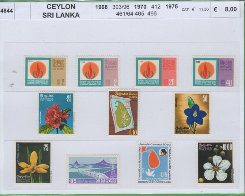 Francobolli Ceylon Anni 1968-1970 Sri Lanka Anno 1975 Varie emissioni