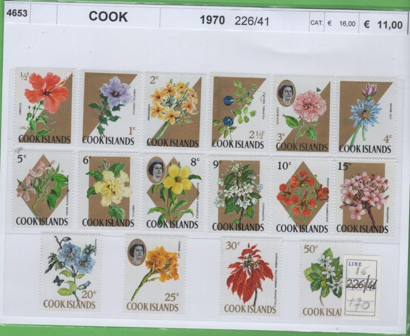 Francobolli Isole Cook Anno 1970 Fiori
