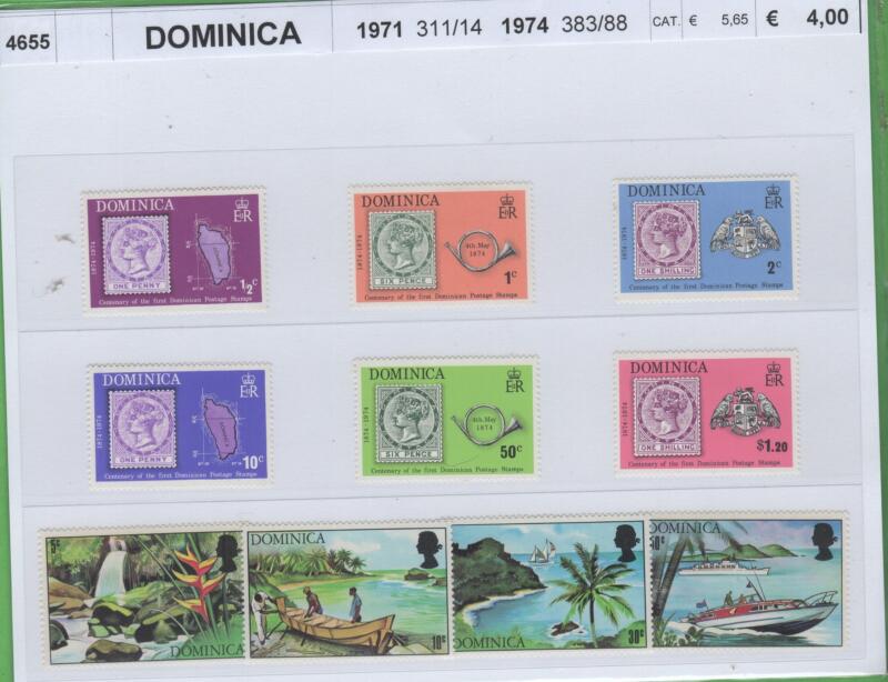 Francobolli Dominica Anni 1971-1974 Varie emissioni