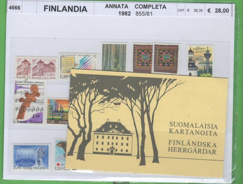 Francobolli e libretto Finlandia Anno 1982 Annata completa