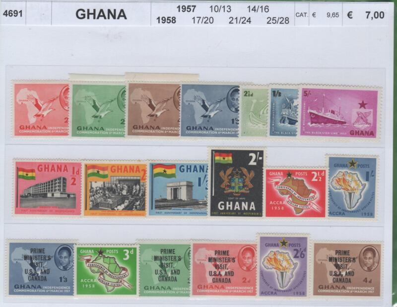 Francobolli Ghana Anni 1957-1958 Varie emissioni