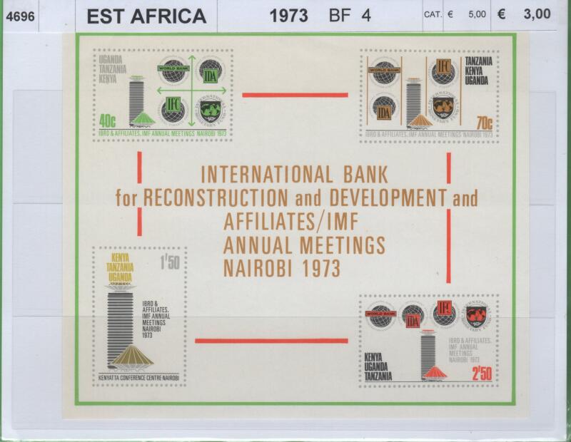 Foglietto Paesi dell'Africa Orientale Anno 1973 Banca Internazionale per la Ricostruzione e lo Sviluppo IBRS e Affiliati
