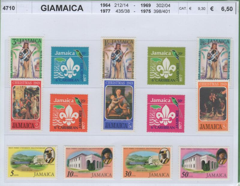 Francobolli Giamaica Anni 1964-1969-1975-1977 Varie emissioni