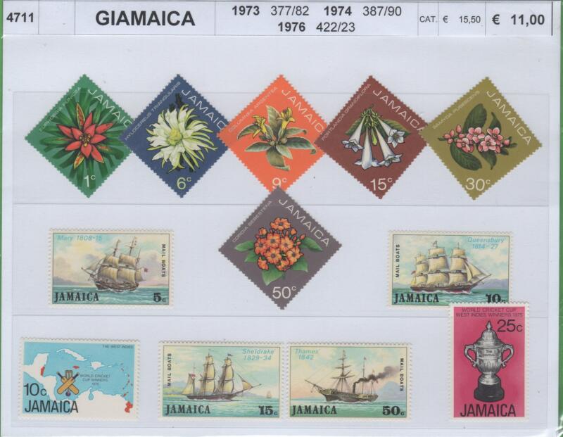 Francobolli Giamaica Anni 1973-1974-1976 Varie emissioni