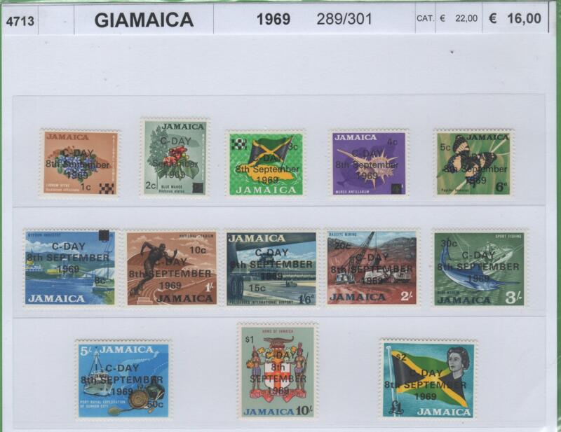 Francobolli Giamaica Anno 1969 Soprastampati