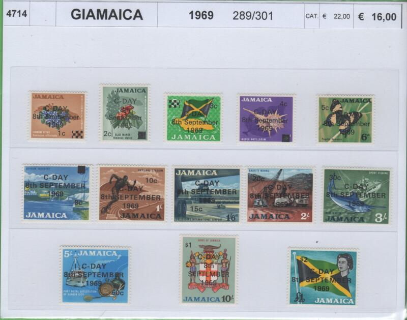 Francobolli Giamaica Anno 1969 Soprastampati