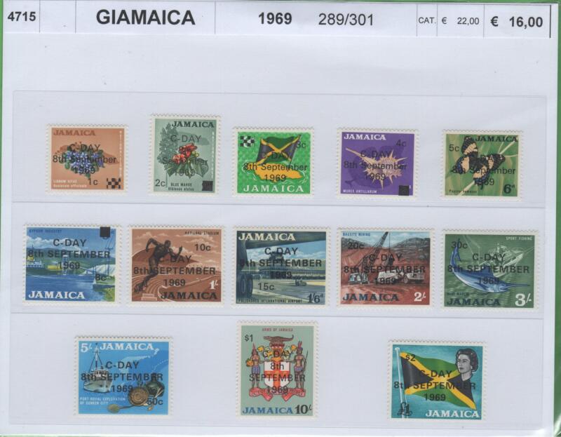 Francobolli Giamaica Anno 1969 Soprastampati