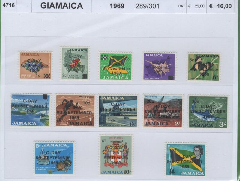 Francobolli Giamaica Anno 1969 Soprastampati