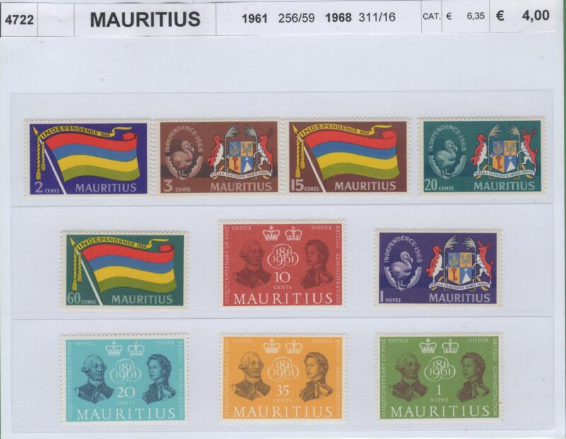 Francobolli Mauritius Anni 1961-1968 Varie emissioni