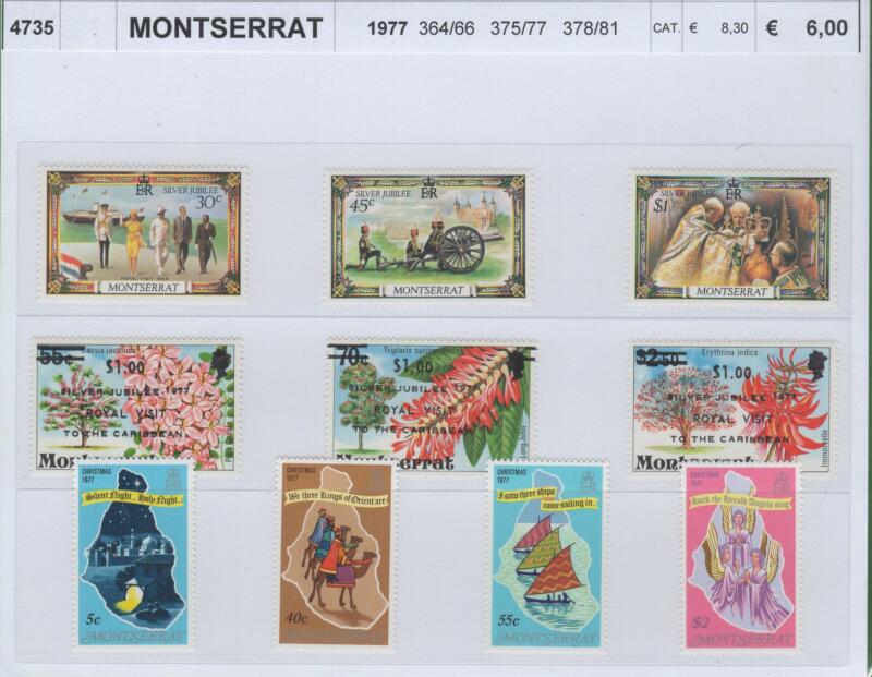 Francobolli Montserrat Anno 1977 Varie emissioni