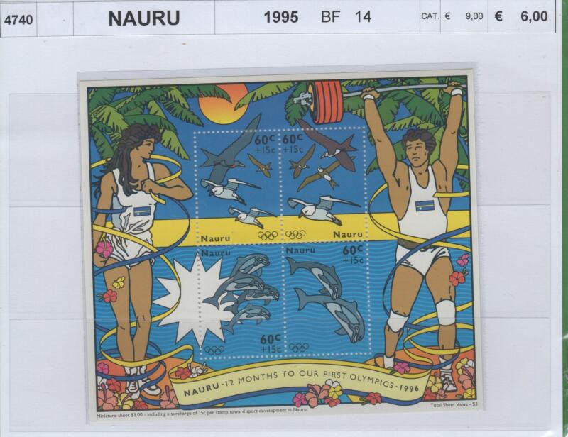 Foglietto Nauru Anno 1995 Giochi olimpici 1996
