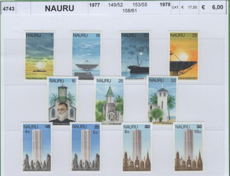 Francobolli Nauru Anni 1977-1978 Varie emissioni