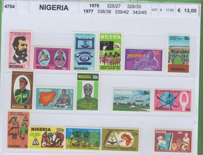 Francobolli Nigeria Anni 1976-1977 Varie emissioni