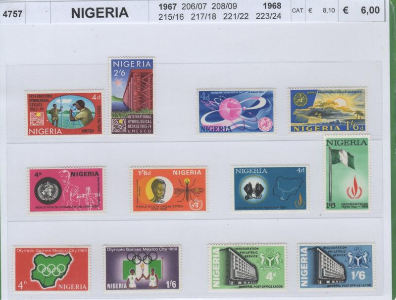 Francobolli Nigeria Anni 1967-1968 Varie emissioni
