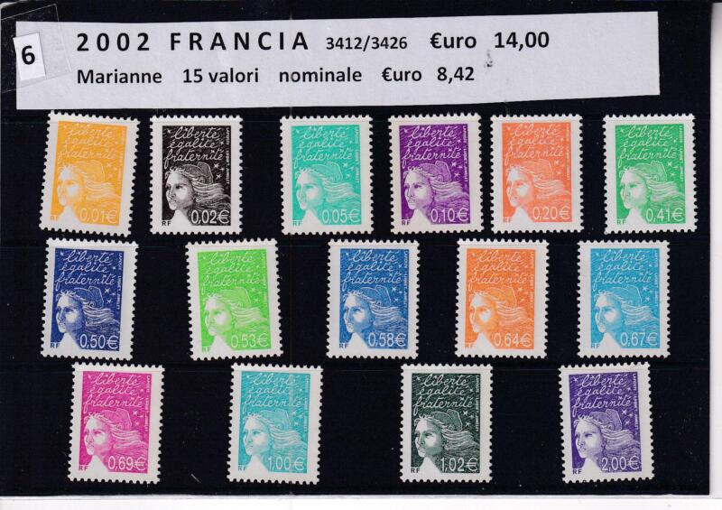 Francobolli Francia Anno 2002 Marianna del 14 luglio