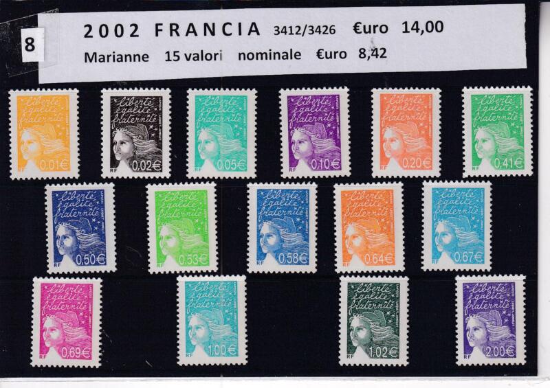 Francobolli Francia Anno 2002 Marianna del 14 luglio