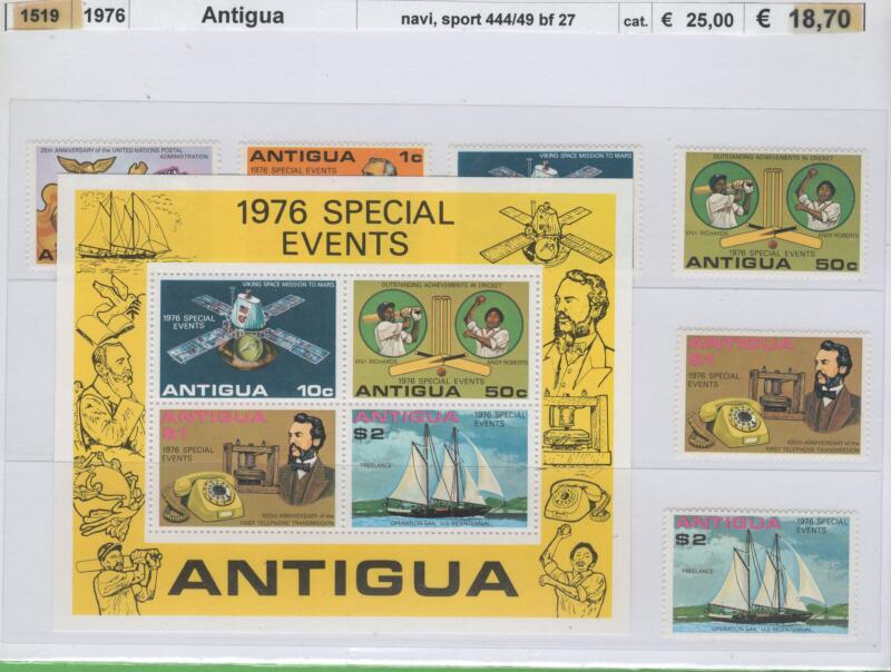 Francobolli e foglietto Togo Anno 1976 Eventi speciali 1976