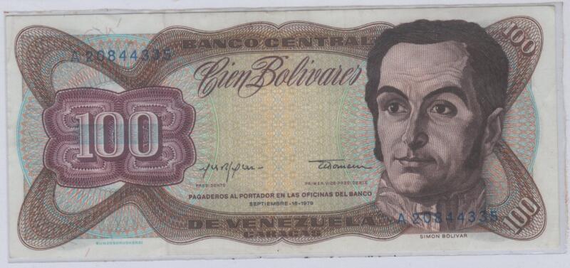 Banconota Venezuela Anno 1978 Banco Central B 100 Cien Bolivares