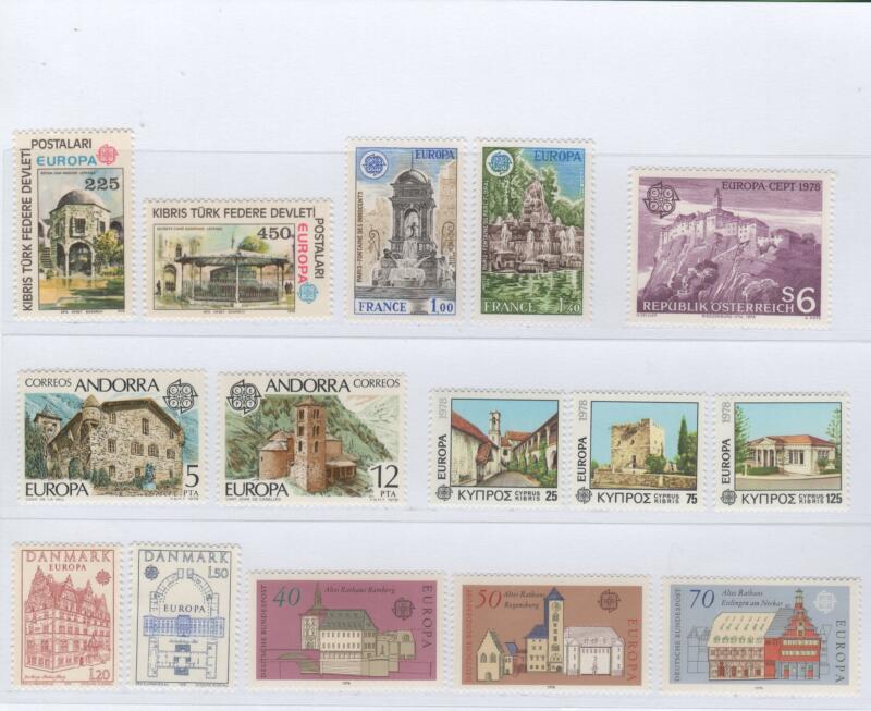 Francobolli Tematica Europa Anno 1978