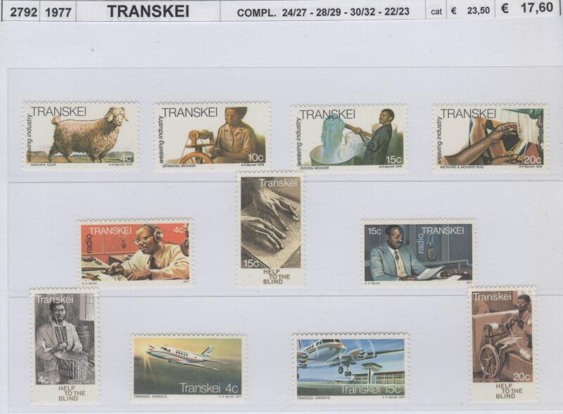 Francobolli Transkei Anno 1977 Varie emissioni
