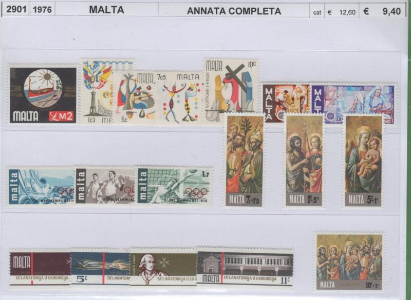 Francobolli Malta Anno 1976 Annata completa