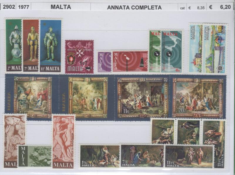 Francobolli Malta Anno 1977 Annata completa