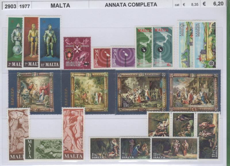 Francobolli Malta Anno 1977 Annata completa