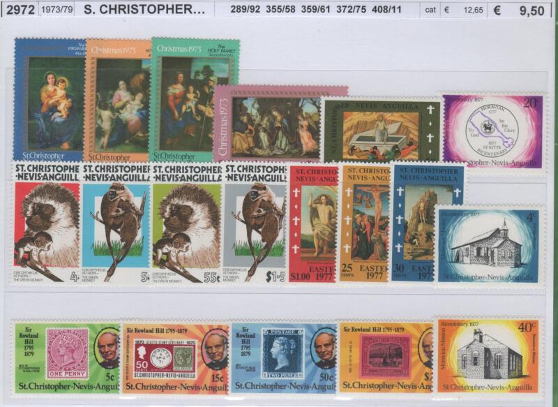 Francobolli St. Christopher Nevis Anguilla Anni 1973-1976-1979 Varie emissioni