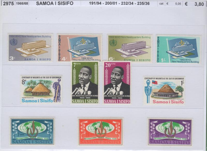 Francobolli Samoa I Sisifo Anni 1966-1967-1968 Varie emissioni