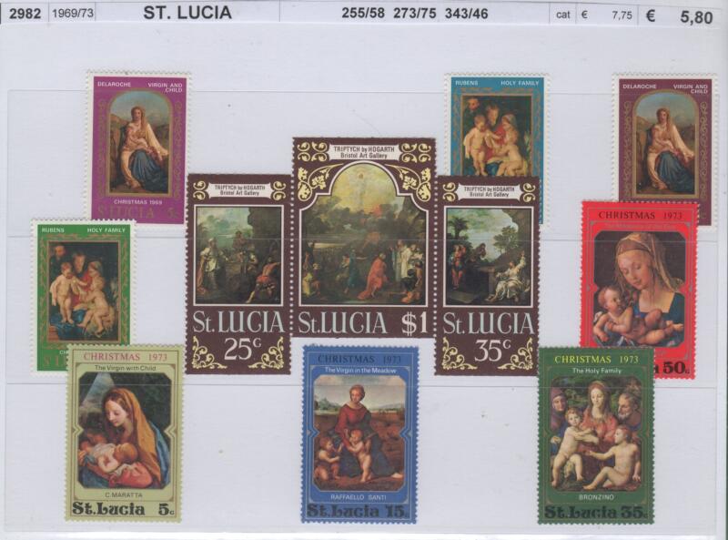 Francobolli Santa Lucia Anni 1969-1973 Varie emissioni