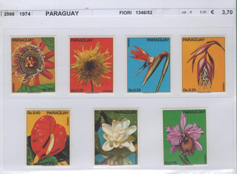 Francobolli Paraguay Anno 1974 Fiori