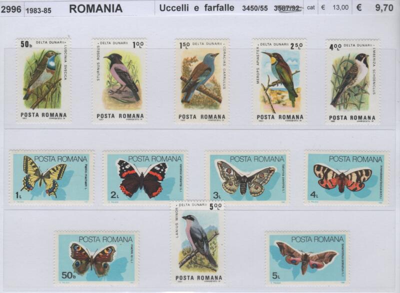 Francobolli Romania Anni 1983-1985 Varie emissioni