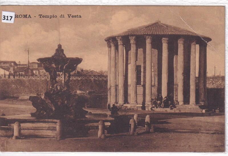 Cartolina illustrata Roma Tempio di Vesta