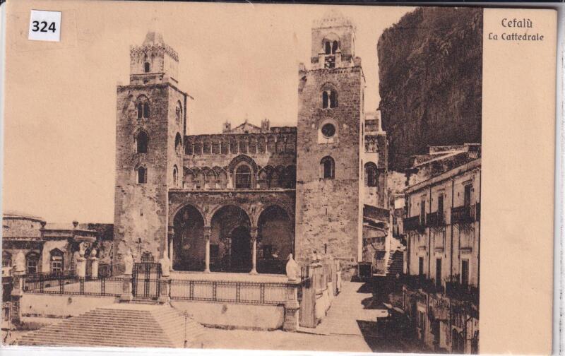 Cartolina illustrata Cefalù La Cattedrale