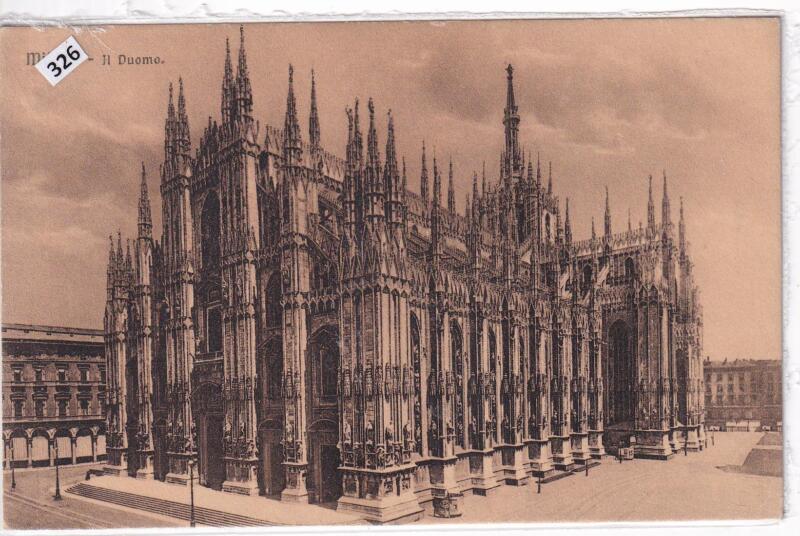Cartolina illustrata Milano Il Duomo