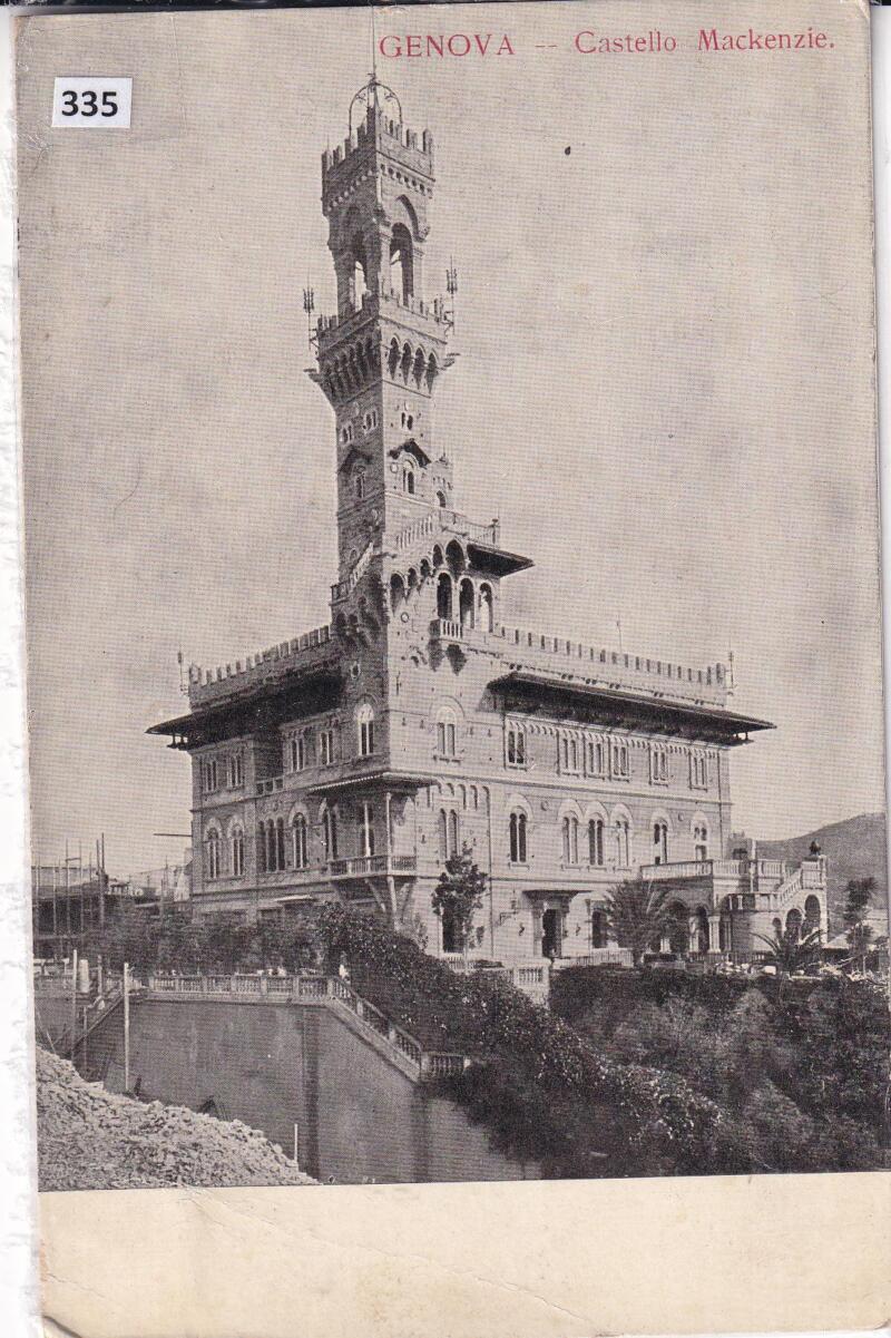 Cartolina illustrata Genova Castello Mackenzie